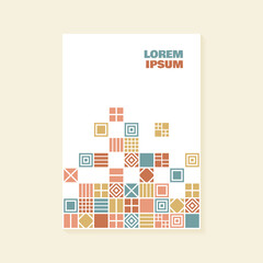 Minimalist book cover design with geometric mosaic tiles and copy space © reyza.alie