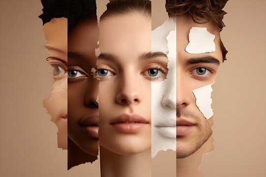 diverse people patch testing skincare, inclusive skin tones, prevention concept