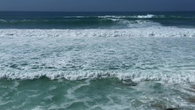 Waves at Paria Grande Beach in Portugal in the afternoon