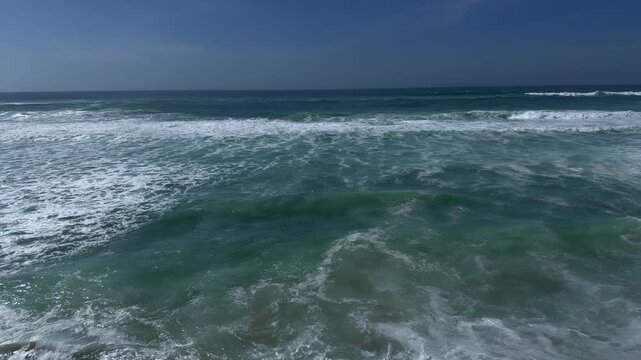 Waves at Paria Grande Beach in Portugal in the afternoon