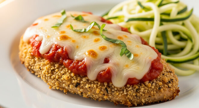 Keto Chicken Parmesan Almond Flour Crust Mozzarella Low Carb Italian