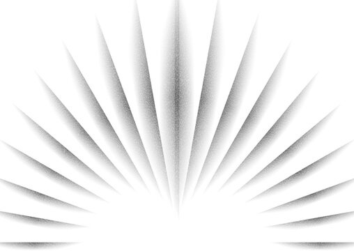 Abstract white and grey geometric background with circular rays and grainy grunge gradient texture. Concept vector design