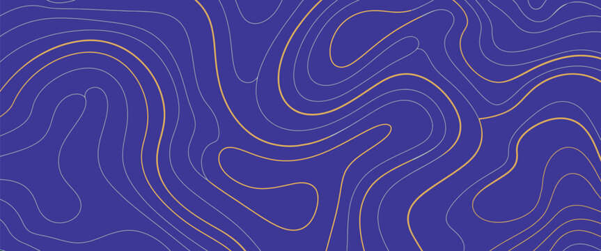 Luxury gold abstract line art background vector, featuring elegant mountain topographic map style with golden contour lines texture, clean modern design suitable for premium branding, wallpapers