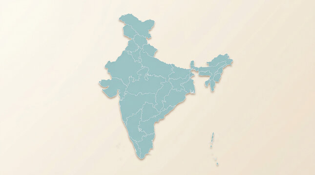 Map of India Country Border.