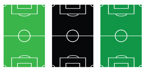 “Soccer Field Line Icon Vector – Football Pitch Outline Stadium Diagram on White Background for Sports Match, League and Strategy Design”Web © Max Ronju 26