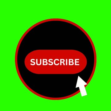 Green Screen Subscribe Button Animation with Click Cursor | YouTube Subscribe Overlay
