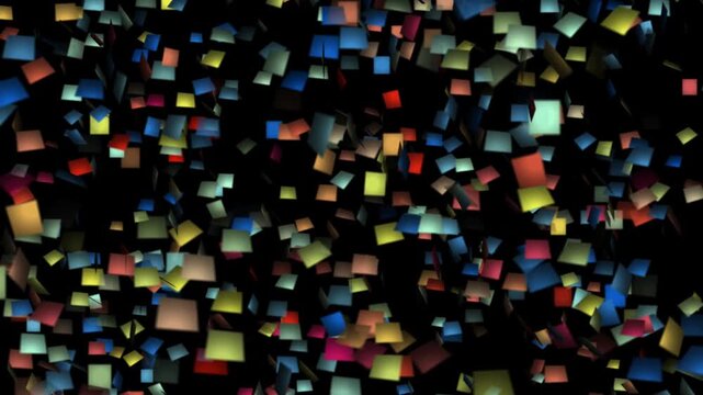 abstract background with colorful squares motion video. conftti texture pattern video moves.