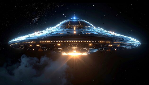 UFO Flying in Space.