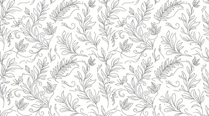 Monochrome fern frond seamless pattern for design and textile projects. © Kyle