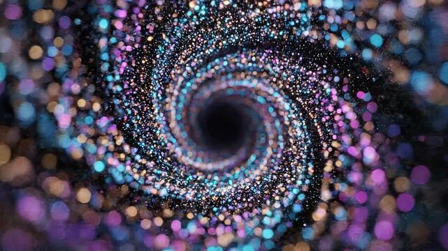 Stunning Colorful Spiral Galaxy with Bright Stars and Dazzling Lights in Cosmic Space