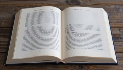 Fototapeta premium Open Book with Text Pages - Close-up of Printed Content for Reading, Education, and Design Purposes