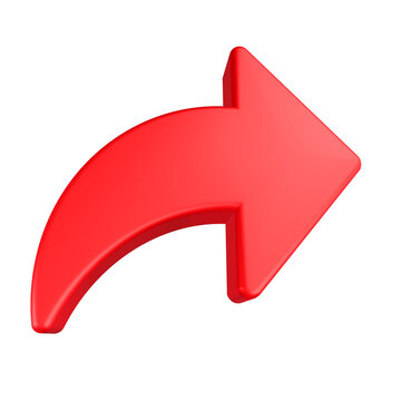 share arrow icon 3d render red color