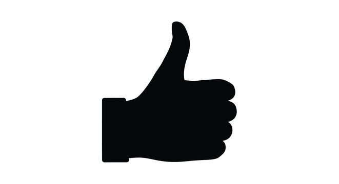 Simple black silhouette of a hand giving a thumbs up gesture