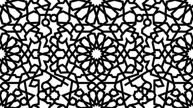 Intricate black floral pattern design.