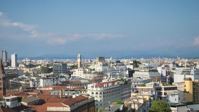 Milan est skyline from Velasca tower, Lombardy, Italy