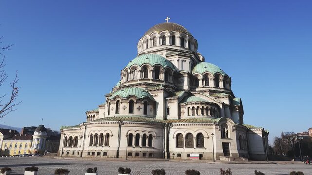 View of Patriarchal Cathedral of Saint Alexander Nevski in Sofia, Bulgaria