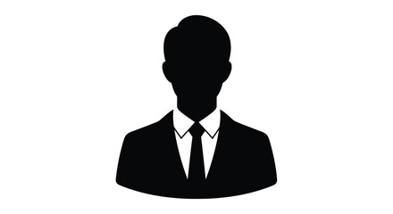 A formal business professional depicted in a striking black silhouette © APIM02SN