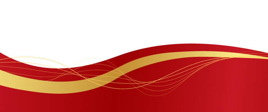 Curved golden yellow wave and a deeper red wavy border, footer vector illustration