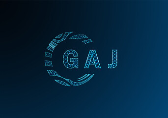 GAJ low poly letter logo vector design. GAJ lower poly logo design. GAJ unique low poly logo design. © Ferdousi