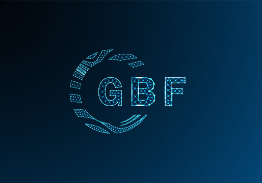 GBF low poly letter logo vector design. GBF lower poly logo design. GBF unique low poly logo design.