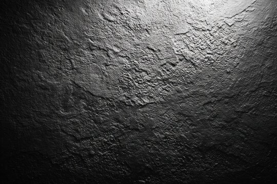 A textured black wall with a glossy finish, showcasing subtle variations in surface and light reflections.