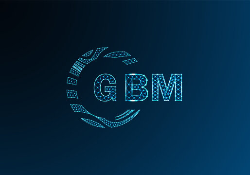 GBM low poly letter logo vector design. GBM lower poly logo design. GBM unique low poly logo design.