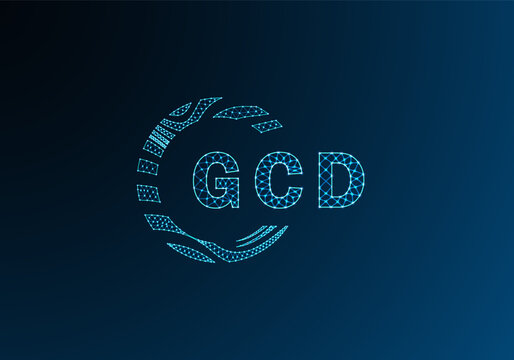 GCD low poly letter logo vector design. GCD lower poly logo design. GCD unique low poly logo design.