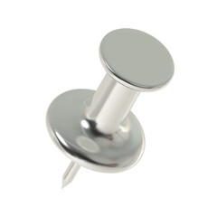 Obraz premium 3D silver push pins. Push pin for pinning board.