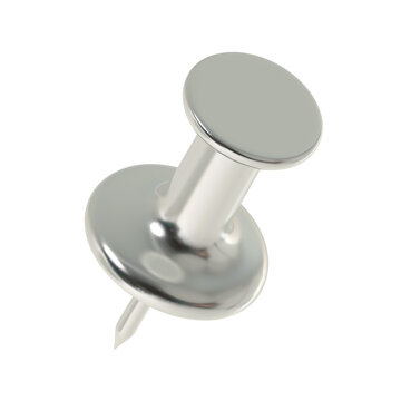 3D silver push pins. Push pin for pinning board.
