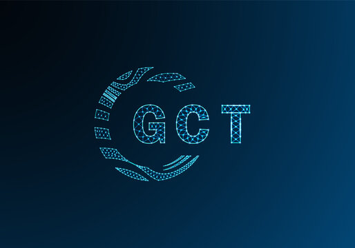 GCT low poly letter logo vector design. GCT lower poly logo design. GCT unique low poly logo design.