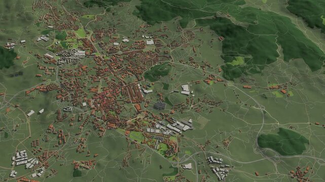 3D looped animation of city - Braga Portugal