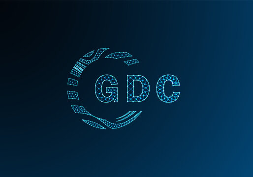 GDC low poly letter logo vector design. GDC lower poly logo design. GDC unique low poly logo design.