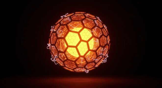Buckminsterfullerene molecule structure model.
