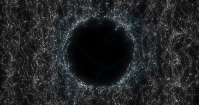 A glowing circular ring of energy surrounds a dark center forming a portal like effect.