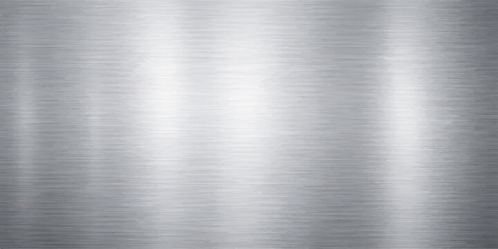 A polished grey stainless steel sheet provides an industrial brushed metal texture with a shiny silver surface pattern suitable for a metallic alloy material background wallpaper