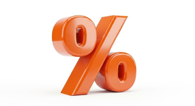Orange percent sign symbol.