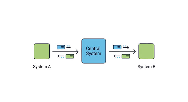 Network diagram, system integration, data exchange, communication flow