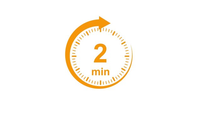 Clock Face Timer - The 2 minutes, stopwatch icon. Stopwatch icon in flat style. white and green background 4k video timer 2 minutes countdown icon. Time measure. The chronometer icon. animation