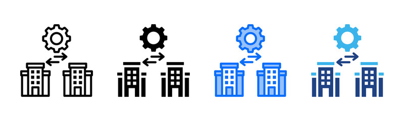 Naklejka premium Infrastructure Sharing icon set multiple style collection