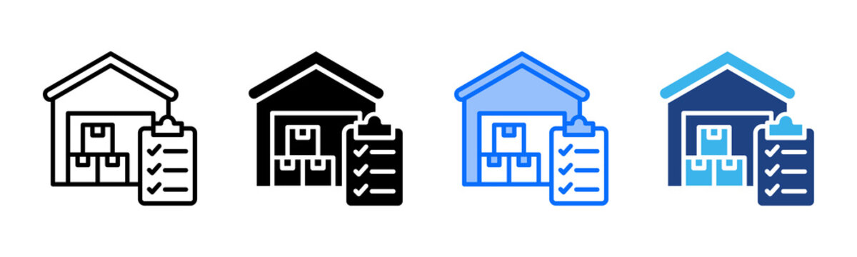 Inventory Control icon set multiple style collection