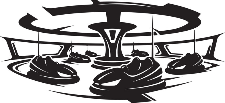 Black camel silhouette with ornate tent, desert animal vector icon