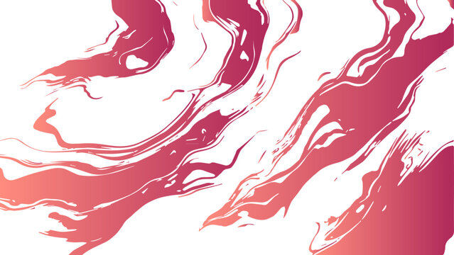 Vector Abstract fluid design of swirling pink and red hues, creating a dynamic visual effect, soft gradients of colors form an artistic background with curved lines