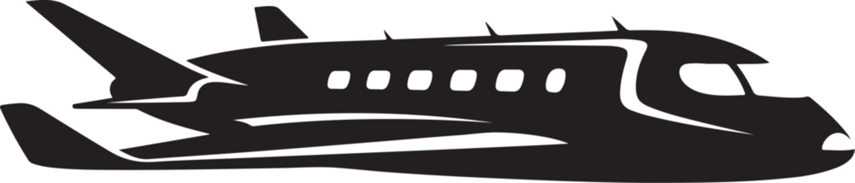 Private Jet, Airplane, Aircraft, Travel, Transportation, Vector Icon