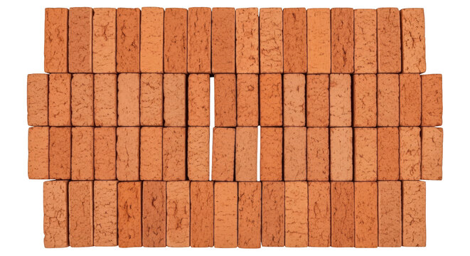 Cork bricks arranged horizontally isolated on transparent background
