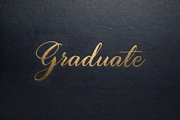 Fototapeta premium Elegant Gold Foil Graduate Typography on Dark Luxury Background