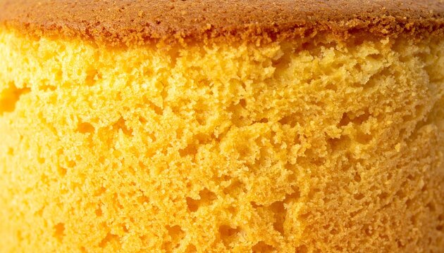 Korean castella sponge cake golden and airy texture close up