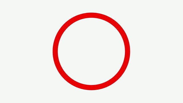 A red stop sign icon. A red circle represents a prohibition. Animation of a red prohibition sign symbol on a green screen.