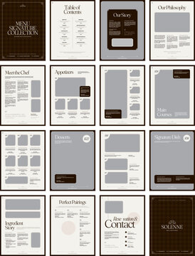 Digital Restaurant Menu Cookbook Brochure &mdash; Dark Edition