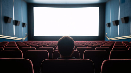Fototapeta premium cinema, movie theater, empty seats, film screen