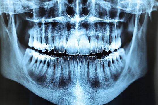 X-Ray Image of Human Teeth and Jawbone